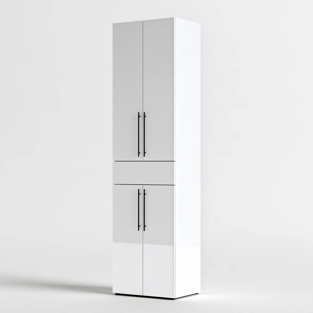 Meuble de rangement aux lignes épurées, coloris blanc