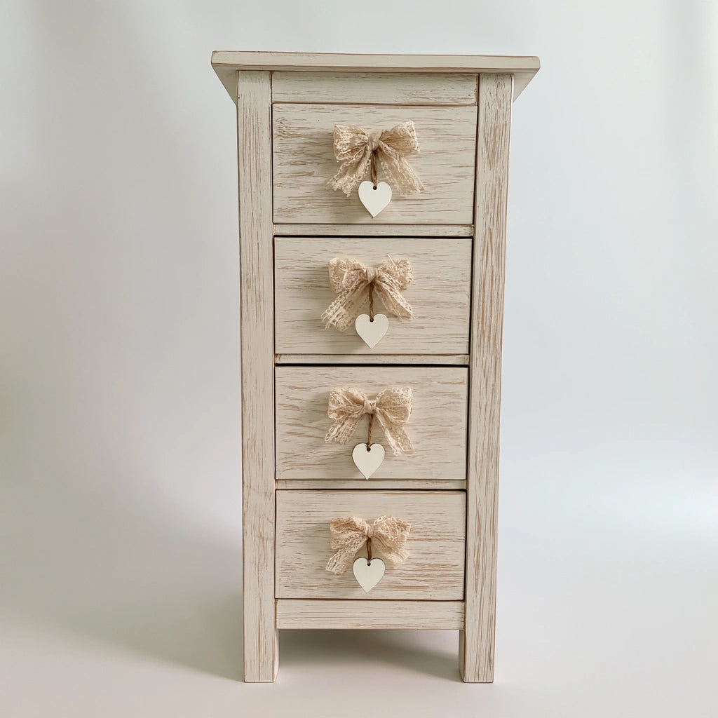 Commode à tiroirs aux lignes épurées, coloris blanc