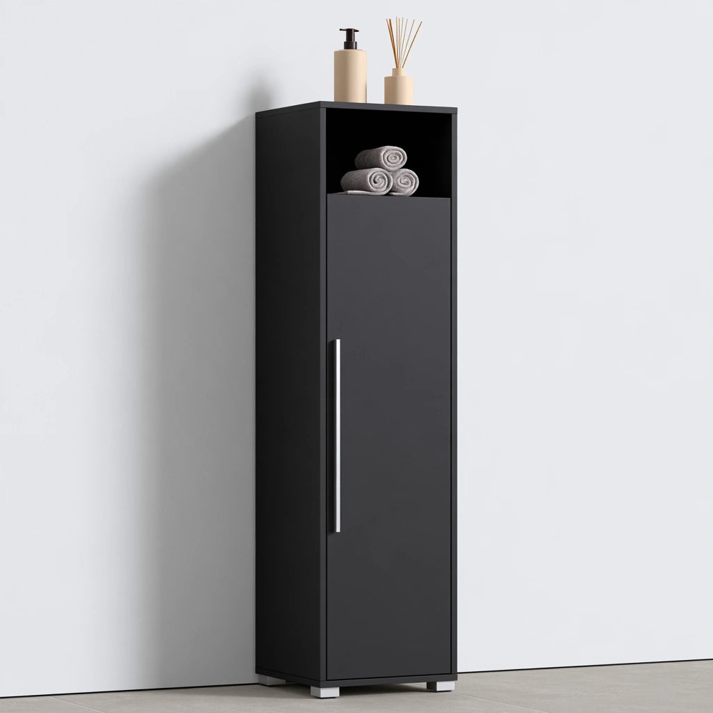 Meuble de rangement aux lignes épurées, coloris gris foncé