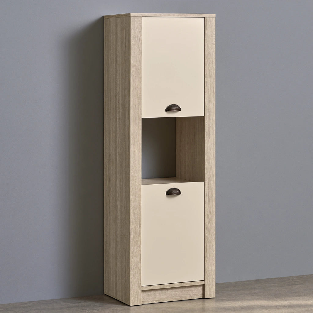 Meuble de rangement en bois finition chêne, coloris brun clair