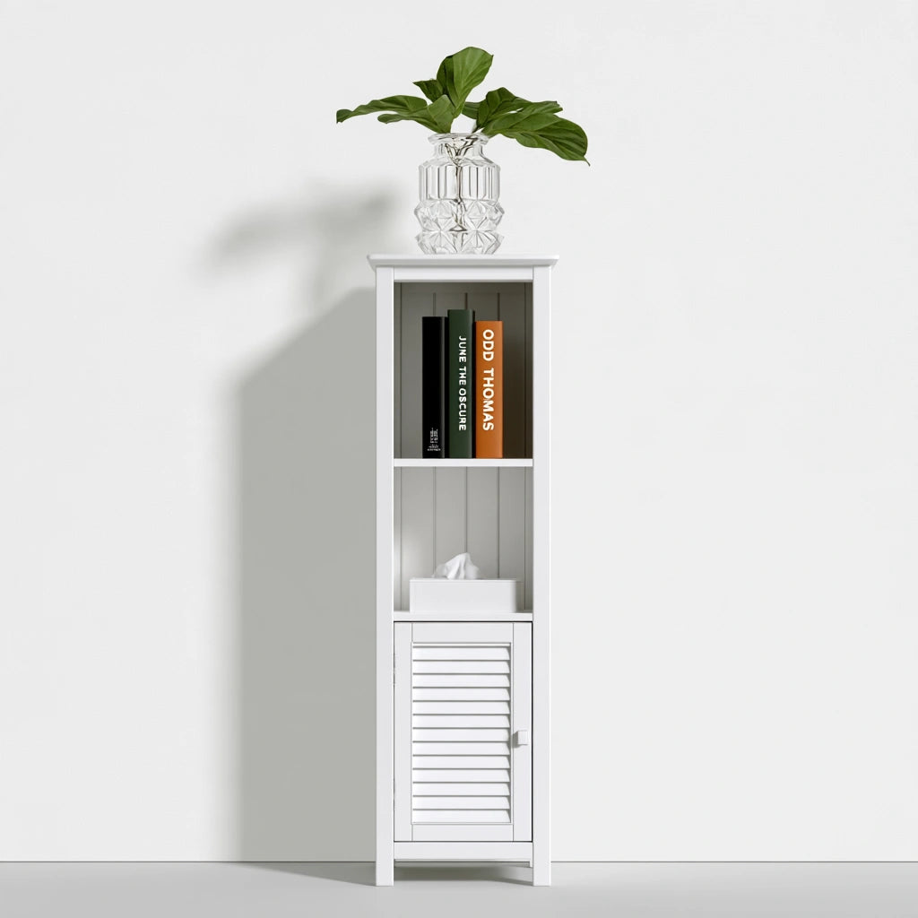 Meuble de rangement aux lignes épurées, coloris blanc