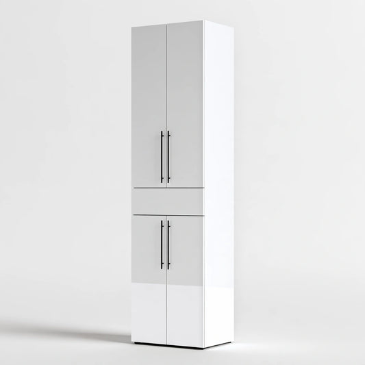 Meuble de rangement aux lignes épurées, coloris blanc