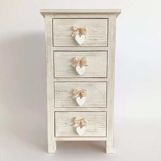 Commode à tiroirs aux lignes épurées, coloris blanc