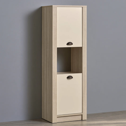 Meuble de rangement en bois finition chêne, coloris brun clair