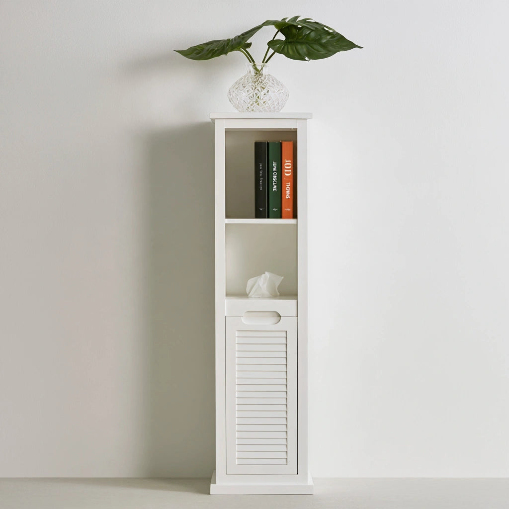 Meuble de rangement aux lignes épurées, coloris blanc